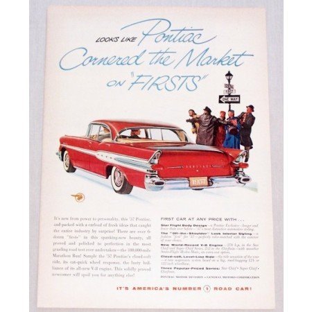 1957 Pontiac Star Chief Automobile Color Print Car Ad