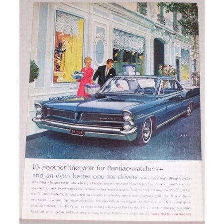 1963 Pontiac Catalina 2 Door Automobile Color Print Car Ad