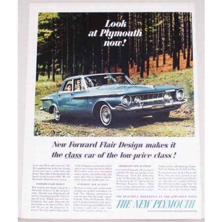 1962 Plymouth Fury 4 Door Automobile Color Print Car Ad