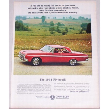 1964 Plymouth Fury 2 Door Hardtop Automobile Color Print Car Ad