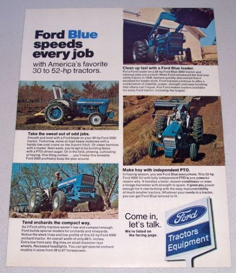 1973 FORD Farming Tractors Vintage Color Print Ad