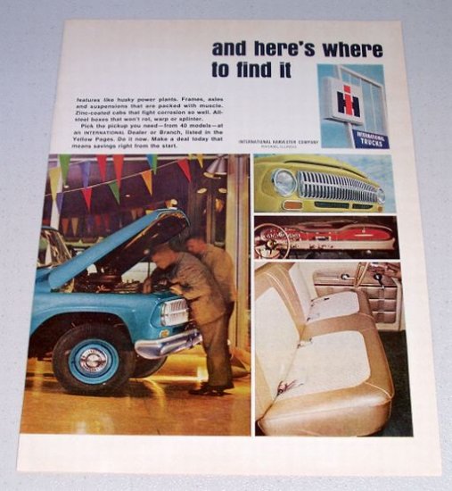 1966 IH INTERNATIONAL Pickup Truck 2 Page Color Print Ad