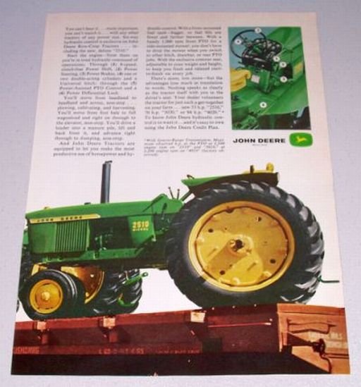 1966 JOHN DEERE 2510 Farm Tractor 2 Page Color Print Ad