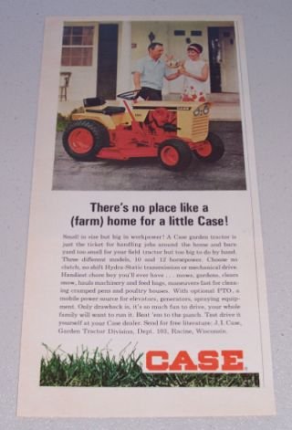 1966 CASE 150 Garden Tractor Mower Color Print Ad