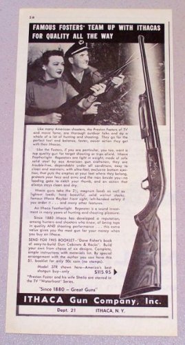 1958 ITHACA Model 37R Pump Shotgun Print Ad