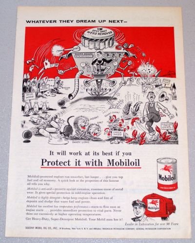 1956 Socony MOBIL OIL Company Ray Crosby Art Print Ad - Whatever They Dream Up Next