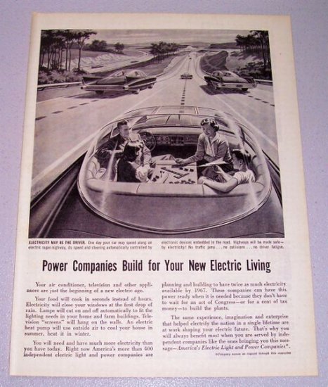 1957 America's Electric Light Power Company Print Ad - Electricity May Be The Driver