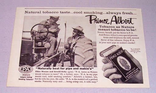 1957 PRINCE ALBERT Pipe Tobacco Print Ad Eldon Wesson Arnold Kirby