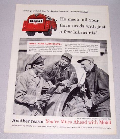 1958 Socony Mobil Oil Print Ad