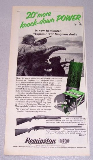1956 Remington Express Magnum Shotgun Shells Print Ad