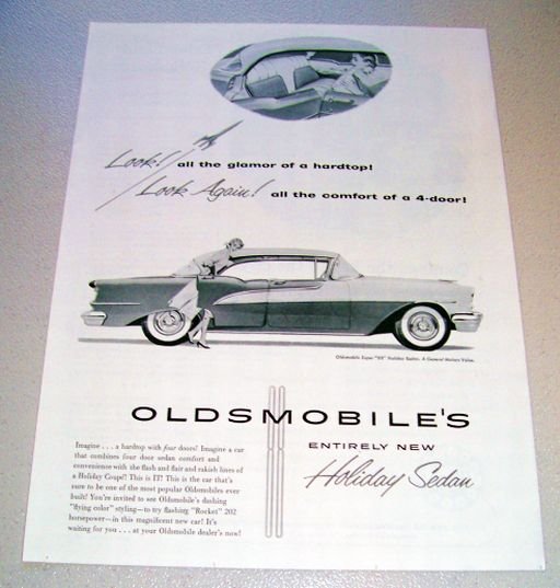1955 Oldsmobile Super 88 Holiday Sedan Automobile Print Car Ad