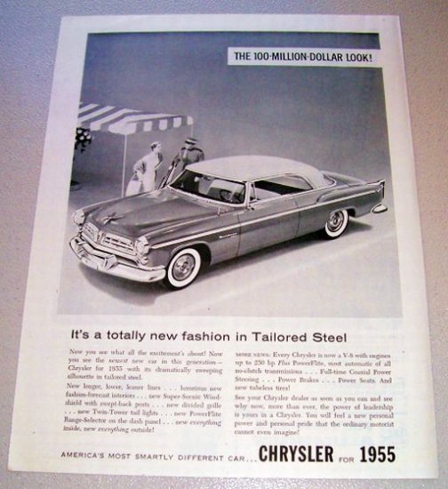 1955 Chrysler Windsor Deluxe Automobile Print Car Ad