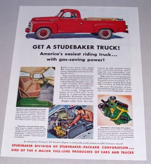 1955 Color Print Ad Studebaker Pickup Truck