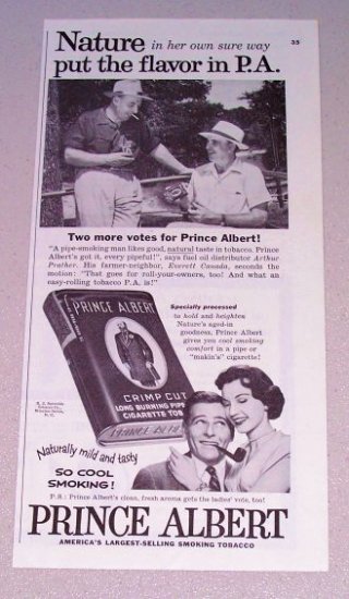 1955 Print Ad Prince Albert Pipe Tobacco Arthur Prather Everett Canada
