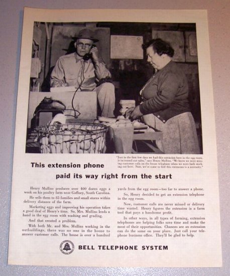 1959 Print Ad Bell Telephone System Henry Mullins Gaffney South Carolina