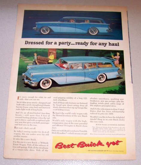 1956 Color Print Car Ad Buick Estate Wagon Automobile
