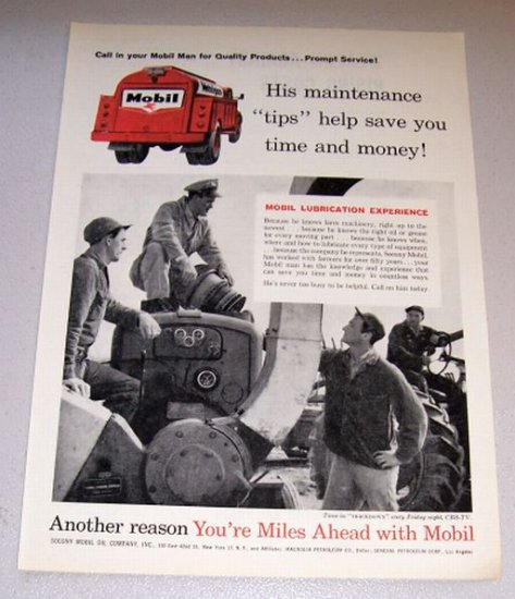 1958 Print Ad Socony Mobile Oil