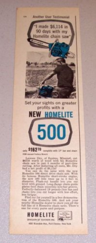 1961 Print Ad Homelite Chain Saw Lawson Dry Squires Missouri