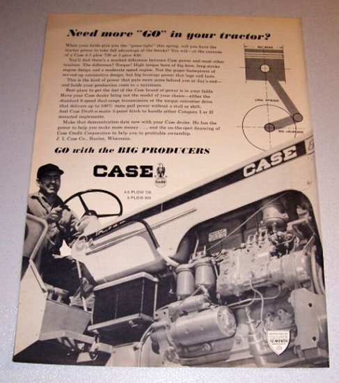 1966 Print Ad Case 830 Farm Tractor