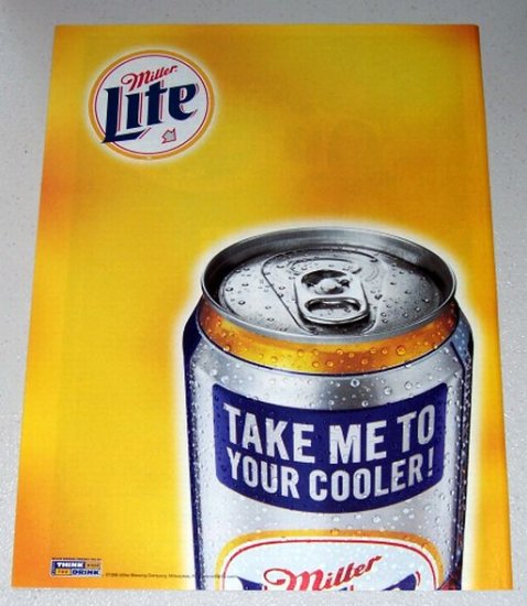 1998 Miller Lite Beer Color Print Ad - Take Me To Your Cooler