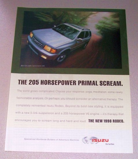 1998 Isuzu Rodeo SUV Color Print Ad