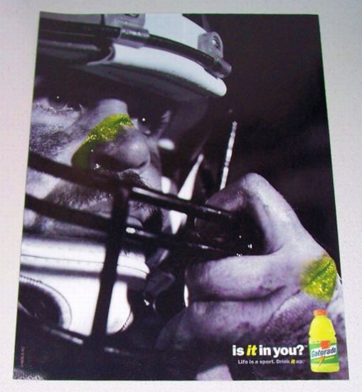 1998 Gatorade Thirst Quencher Football Theme Color Print Ad