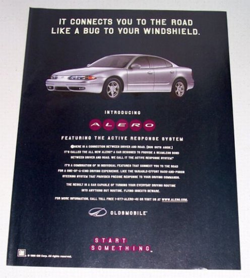 1998 Oldsmobile Alero Automobile Color Print Car Ad