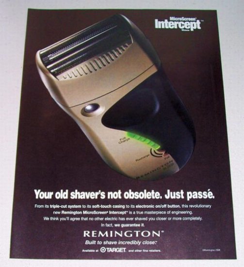 1998 Remington Microscreen Intercept M2830 Electric Shaver Color Print Ad