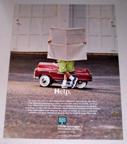 1998 CIGNA Retirment Investment Services Red Pedal Car Color Print Ad