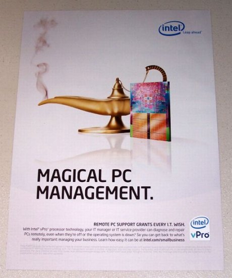 2007 Intel vPro Processor Magic Lamp Color Print Ad