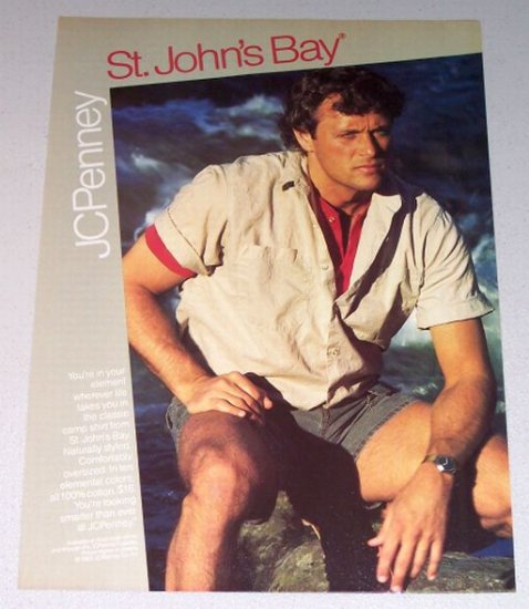 1987 JC Penny St John's Bay Classic Camp Shirt Color Print Clothing Ad