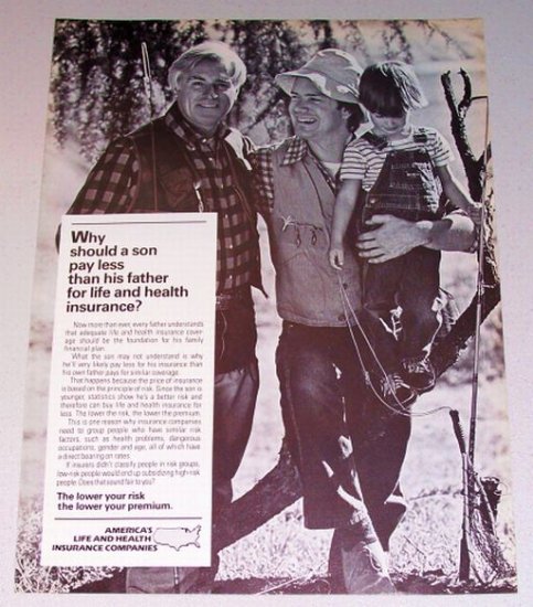 1987 America's Life Health Insurance Companies Fishing Print Ad