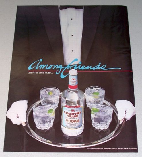 1987 Country Club Vodka Color Print Liquor Ad