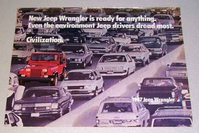 1987 Jeep Wrangler Color Print Truck Ad