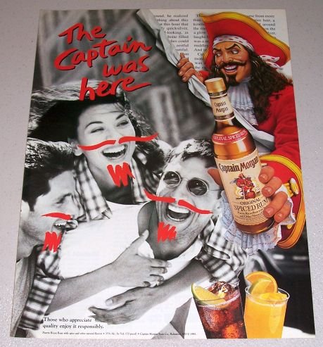 1995 Captain Morgan Spiced Rum Color Print Ad