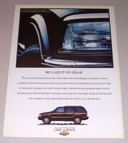 1995 Chevrolet Blazer SUV Color Print Truck Ad