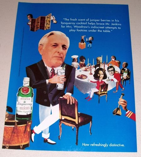 1995 Imported Tanqueray Dry Gin Color Print Art Ad