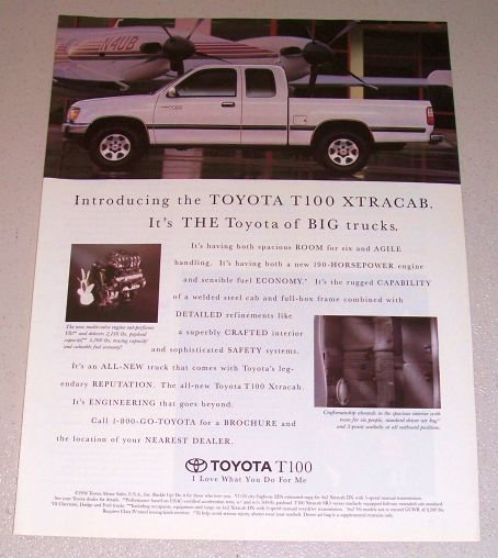 1994 Color Print Truck Ad for 1995 Toyota T100 Xtracab Pickup