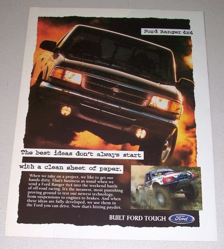 1995 Ford Ranger 4x4 Pickup Color Print Truck Ad