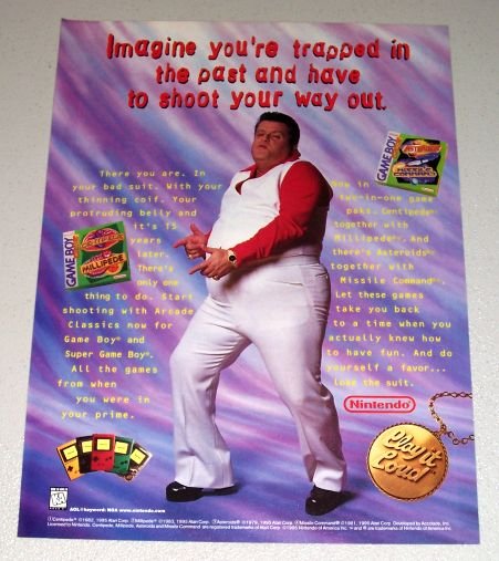 1995 Nintendo Gameboy Arcade Classics Color Print Ad