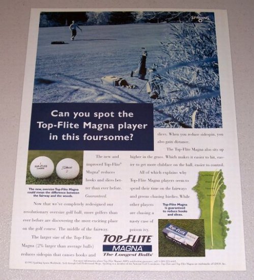 1995 Top Flite Magna Golf Balls Color Print Ad