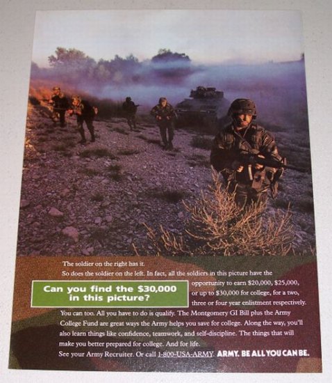 1995 Army Recruitment Color Print Military Ad