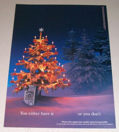 1995 Chivas Regal Scotch Whisky Color Print Christmas Ad