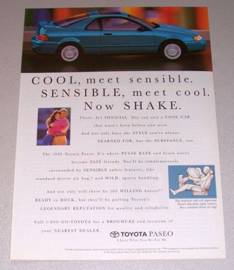 1995 Toyota Paseo Automobile Color Print Car Ad