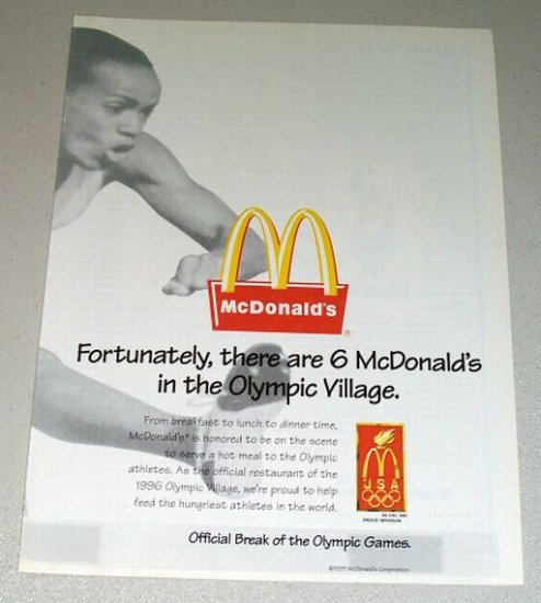 1995 McDonalds Fast Food Restaurant Color Print Ad