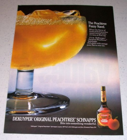 1986 Dekuyper Peachtree Schnapps Color Liquor Ad
