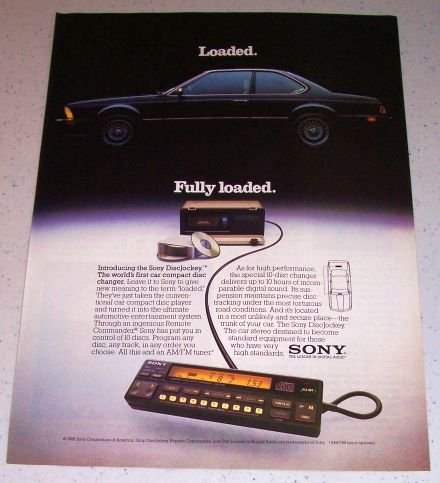 1986 Sony DiscJockey CD Compact Disk Player Color Ad