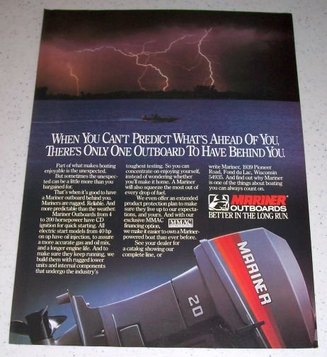 1986 Mariner 20 Outboard Motor Color Ad