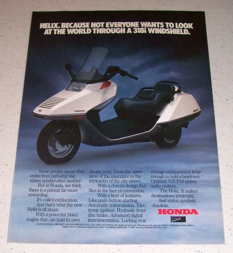 1986 Honda Helix Scooter Color Ad