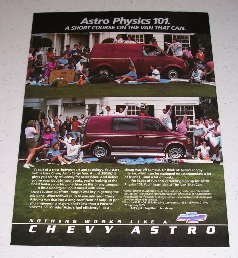 1986 Chevrolet Chevy Astro Van Color Ad
